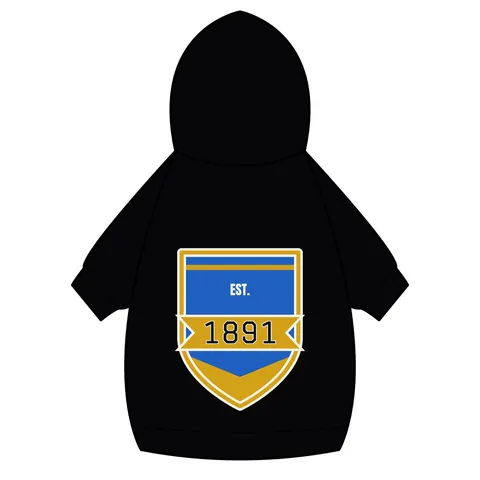 NC A&T 1891 Blue & Gold Tech Pattern Pet Hoodie — back_dtf view
