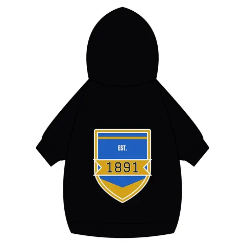 NC A&T 1891 Blue & Gold Tech Pattern Pet Hoodie — back_dtf view