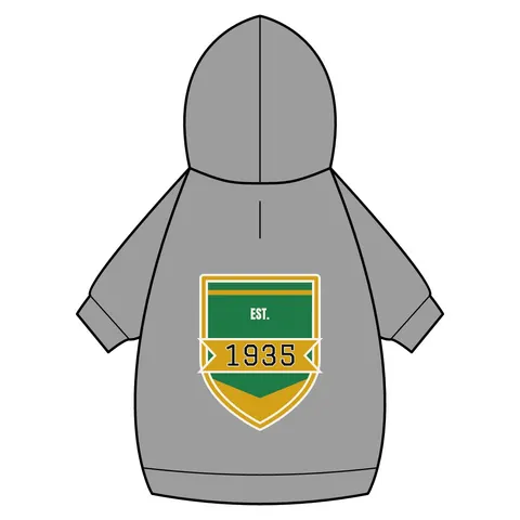 Norfolk State 1935 Green & Gold Pet Hoodie — back_dtf view