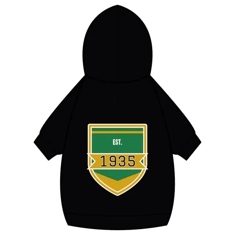 Norfolk State 1935 Green & Gold Pet Hoodie — back_dtf view