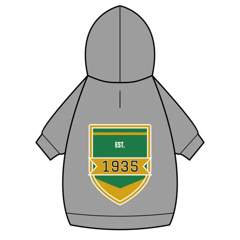 Norfolk State 1935 Green & Gold Pet Hoodie — back_dtf view