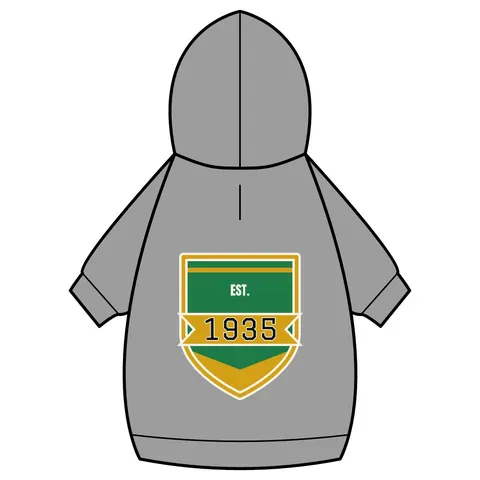 Norfolk State 1935 Green & Gold Pet Hoodie — back_dtf view