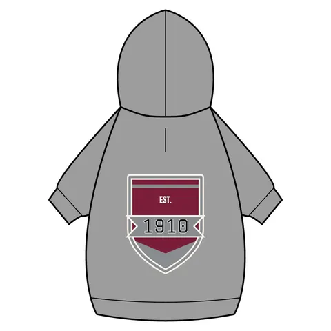 NC Central 1910 Maroon & Grey Pet Hoodie — back_dtf view