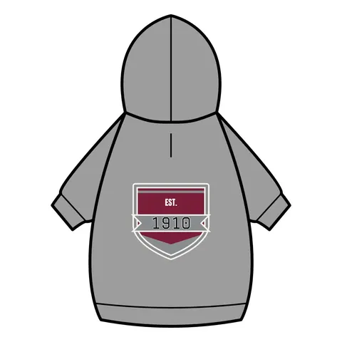 NC Central 1910 Maroon & Grey Pet Hoodie — back_dtf view