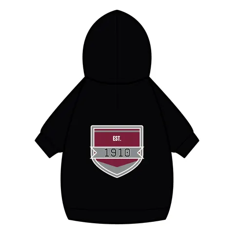 NC Central 1910 Maroon & Grey Pet Hoodie — back_dtf view