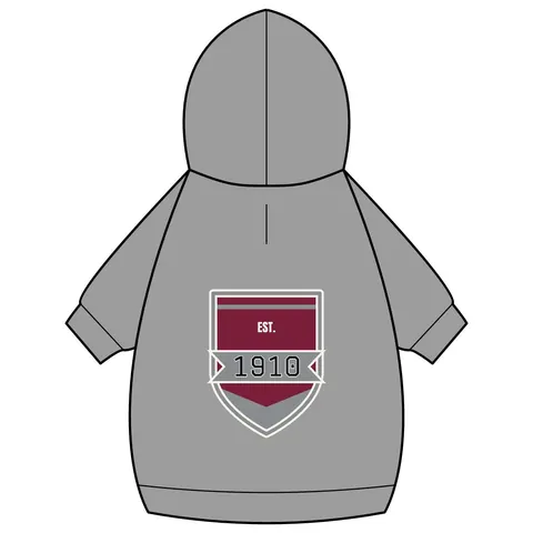 NC Central 1910 Maroon & Grey Pet Hoodie — back_dtf view