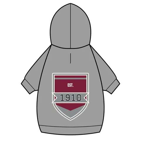 NC Central 1910 Maroon & Grey Pet Hoodie — back_dtf view