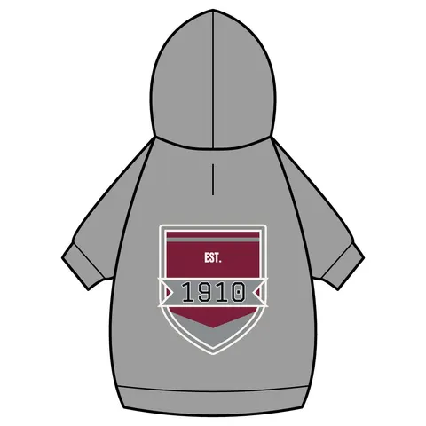 NC Central 1910 Maroon & Grey Pet Hoodie — back_dtf view