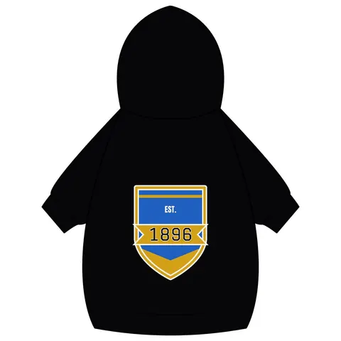 Oakwood 1896 Blue & Gold Pet Hoodie — back_dtf view