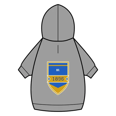 Oakwood 1896 Blue & Gold Pet Hoodie — back_dtf view