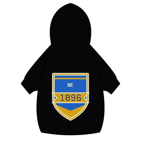 Oakwood 1896 Blue & Gold Pet Hoodie — back_dtf view