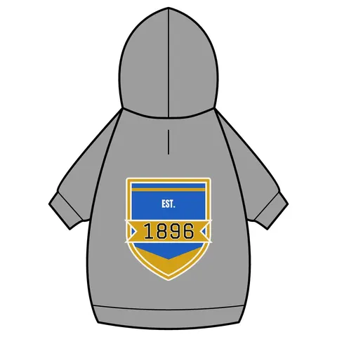 Oakwood 1896 Blue & Gold Pet Hoodie — back_dtf view