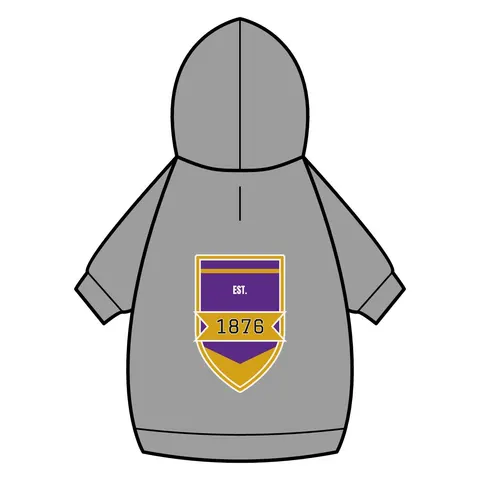 Prairie View 1876 Purple & Gold Pet Hoodie — back_dtf view