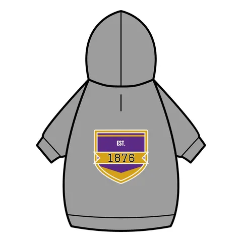 Prairie View 1876 Purple & Gold Pet Hoodie — back_dtf view