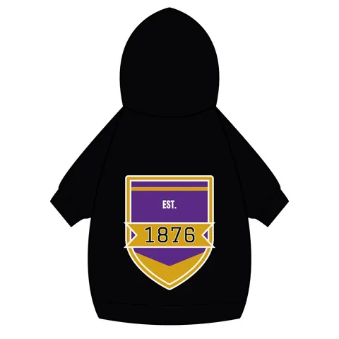 Prairie View 1876 Purple & Gold Pet Hoodie — back_dtf view