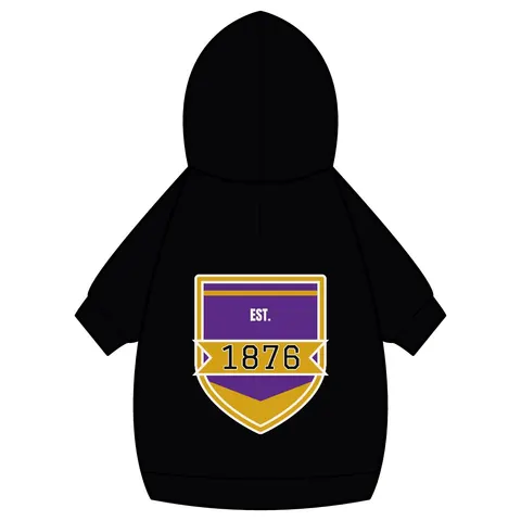 Prairie View 1876 Purple & Gold Pet Hoodie — back_dtf view