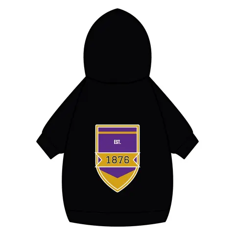 Prairie View 1876 Purple & Gold Pet Hoodie — back_dtf view