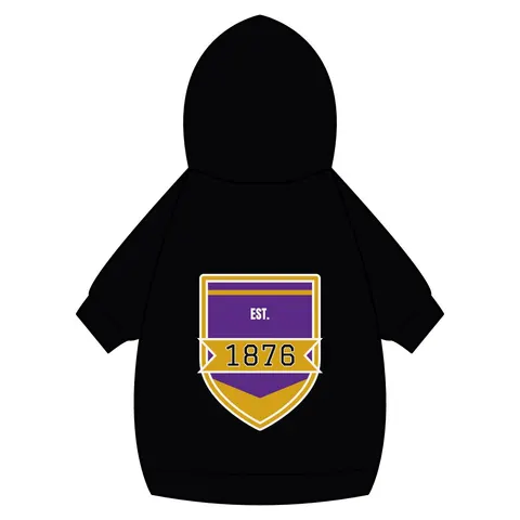 Prairie View 1876 Purple & Gold Pet Hoodie — back_dtf view