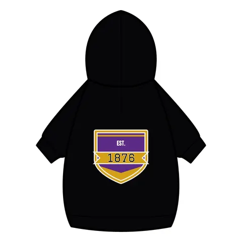 Prairie View 1876 Purple & Gold Pet Hoodie — back_dtf view