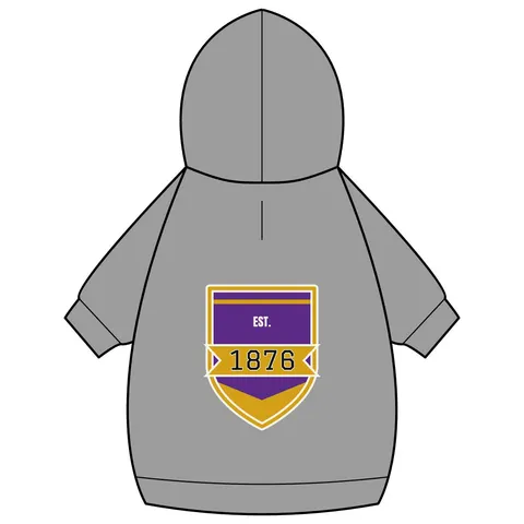 Prairie View 1876 Purple & Gold Pet Hoodie — back_dtf view
