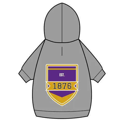 Prairie View 1876 Purple & Gold Pet Hoodie — back_dtf view