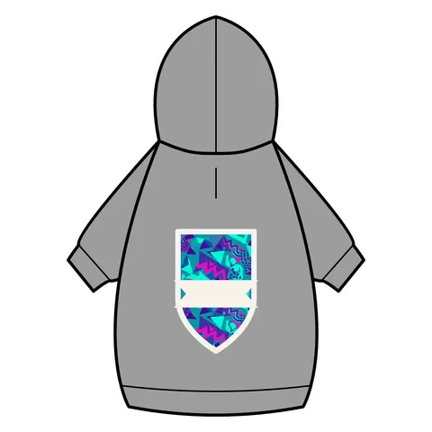 90s Memphis Pattern Pet Hoodie — back_dtf view
