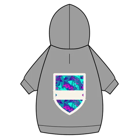 90s Memphis Pattern Pet Hoodie — back_dtf view