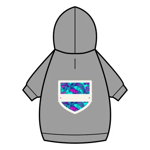 90s Memphis Pattern Pet Hoodie — back_dtf view