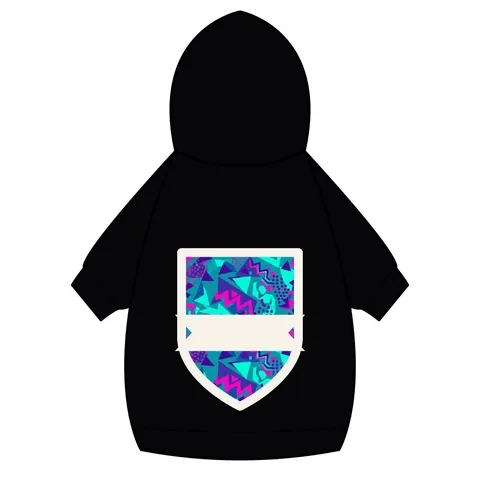 90s Memphis Pattern Pet Hoodie — back_dtf view