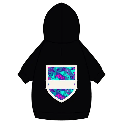 90s Memphis Pattern Pet Hoodie — back_dtf view