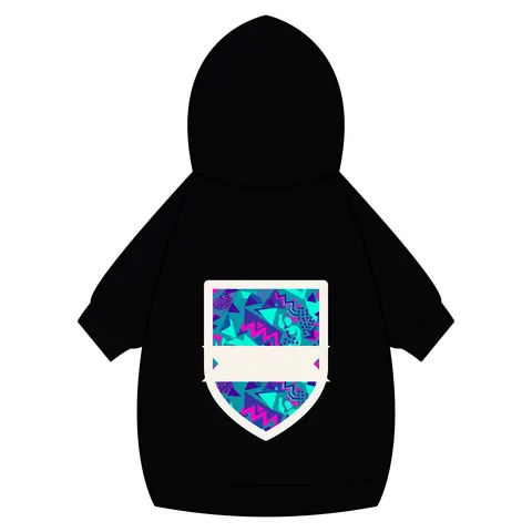 90s Memphis Pattern Pet Hoodie — back_dtf view
