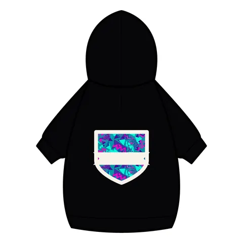 90s Memphis Pattern Pet Hoodie — back_dtf view