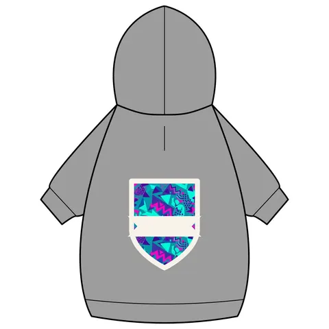 90s Memphis Pattern Pet Hoodie — back_dtf view