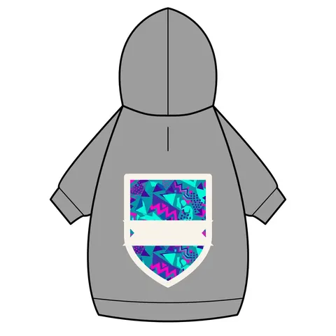90s Memphis Pattern Pet Hoodie — back_dtf view