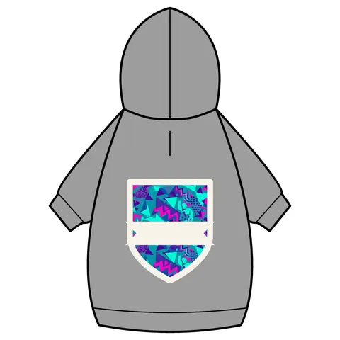 90s Memphis Pattern Pet Hoodie — back_dtf view