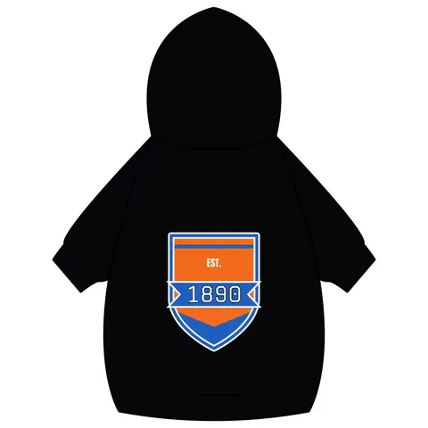 Savannah State 1890 Orange & Blue Pet Hoodie — back_dtf view