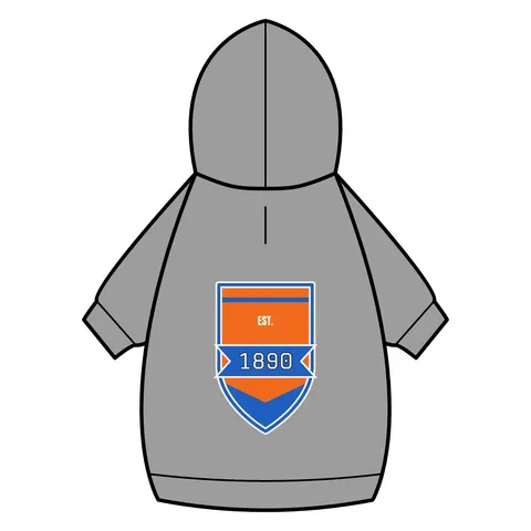 Savannah State 1890 Orange & Blue Pet Hoodie — back_dtf view