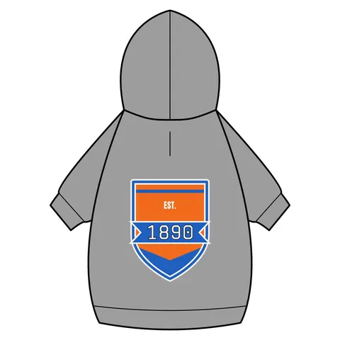 Savannah State 1890 Orange & Blue Pet Hoodie — back_dtf view