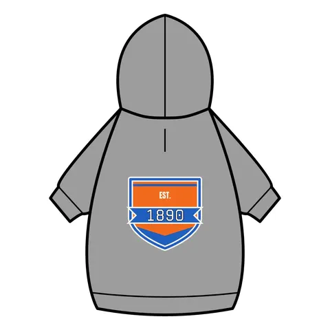 Savannah State 1890 Orange & Blue Pet Hoodie — back_dtf view