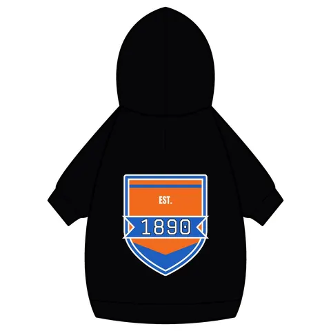 Savannah State 1890 Orange & Blue Pet Hoodie — back_dtf view