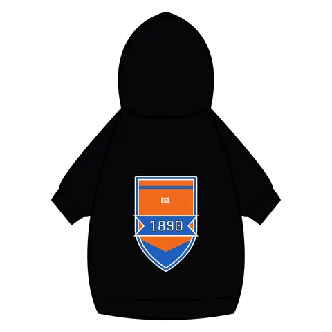 Savannah State 1890 Orange & Blue Pet Hoodie — back_dtf view