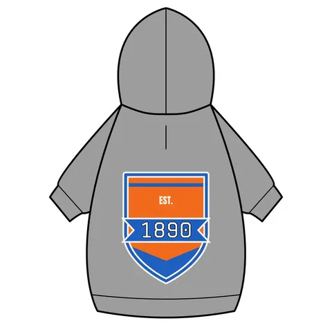 Savannah State 1890 Orange & Blue Pet Hoodie — back_dtf view
