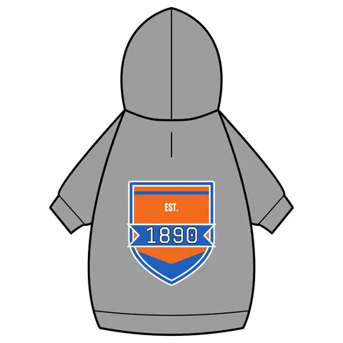 Savannah State 1890 Orange & Blue Pet Hoodie — back_dtf view