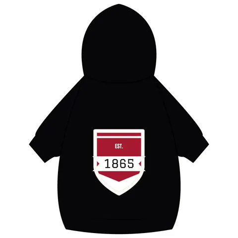 Shaw 1865 Crimson & White Pet Hoodie — back_dtf view