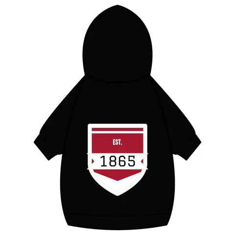 Shaw 1865 Crimson & White Pet Hoodie — back_dtf view