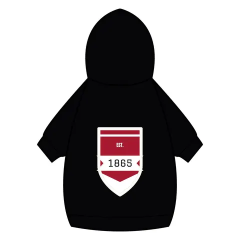 Shaw 1865 Crimson & White Pet Hoodie — back_dtf view
