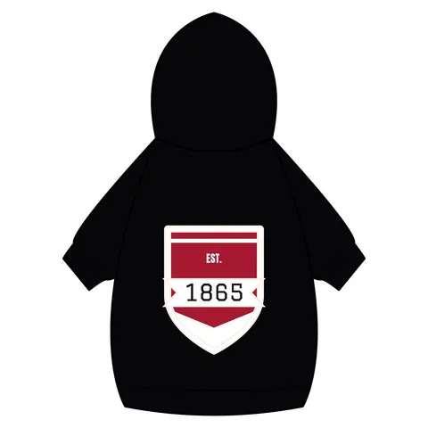 Shaw 1865 Crimson & White Pet Hoodie — back_dtf view