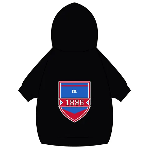 SC State 1896 Garnet & Blue Pet Hoodie — back_dtf view
