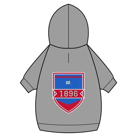 SC State 1896 Garnet & Blue Pet Hoodie — back_dtf view