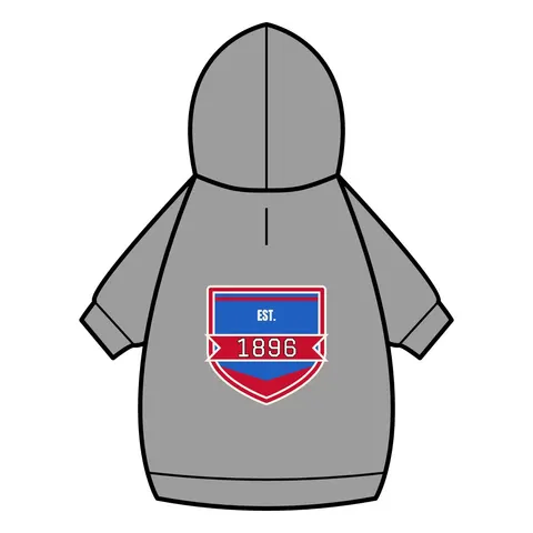 SC State 1896 Garnet & Blue Pet Hoodie — back_dtf view